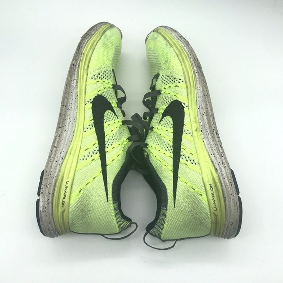 Nike Lunarlon Flyknit One Womens Size 8.5‎ Running Shoes Green Yellow Sneakers - Picture 8 of 10
